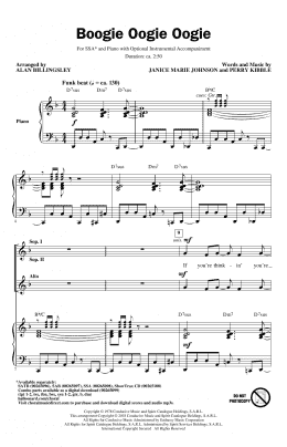 page one of Boogie Oogie Oogie (arr. Alan Billingsley) (SSA Choir)