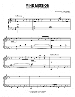 page one of Mine Mission (from Solo: A Star Wars Story) (Easy Piano)
