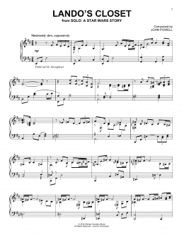 page one of Lando's Closet (from Solo: A Star Wars Story) (Piano Solo)