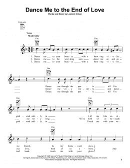page one of Dance Me To The End Of Love (Ukulele)