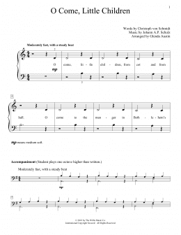 page one of O Come, Little Children (Educational Piano)