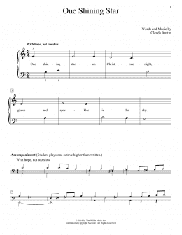 page one of One Shining Star (Educational Piano)
