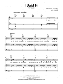 page one of I Said Hi (Piano, Vocal & Guitar Chords (Right-Hand Melody))
