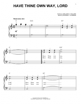 page one of Have Thine Own Way, Lord (Easy Piano)