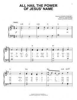 page one of All Hail The Power Of Jesus' Name (Easy Piano)