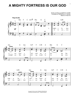 page one of A Mighty Fortress Is Our God (Easy Piano)