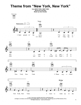 page one of Theme From "New York, New York" (Ukulele)