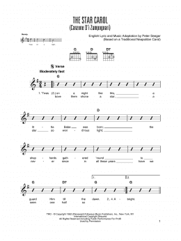 page one of The Star Carol (Canzone D'i Zampognari) (Solo Guitar Tab)