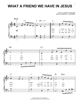 page one of What A Friend We Have In Jesus (Easy Piano)