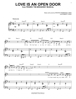 page one of Love Is An Open Door (from Frozen: The Broadway Musical) (Piano & Vocal)