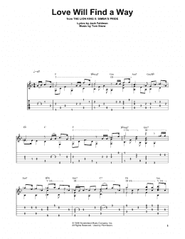 page one of Love Will Find A Way (from The Lion King II: Simba's Pride) (Solo Guitar)