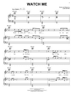 page one of Watch Me (Piano, Vocal & Guitar Chords (Right-Hand Melody))