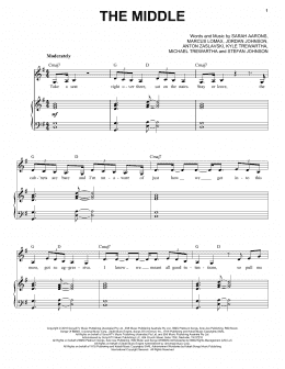 page one of The Middle (Piano & Vocal)