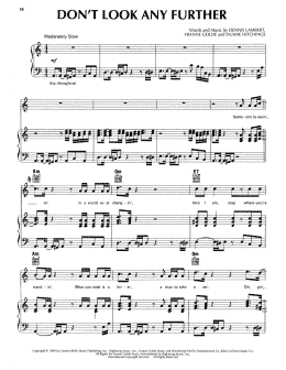 page one of Don't Look Any Further (Piano, Vocal & Guitar Chords (Right-Hand Melody))