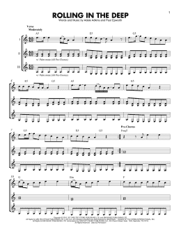 page one of Rolling In The Deep (Guitar Ensemble)