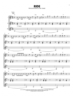 page one of Ride (Guitar Ensemble)