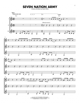 page one of Seven Nation Army (Guitar Ensemble)