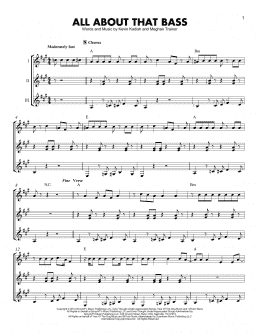 page one of All About That Bass (Guitar Ensemble)