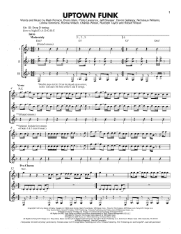page one of Uptown Funk (feat. Bruno Mars) (Guitar Ensemble)
