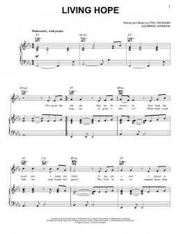 page one of Living Hope (Piano, Vocal & Guitar Chords (Right-Hand Melody))
