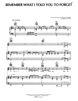 page one of Remember What I Told You To Forget (Piano, Vocal & Guitar Chords (Right-Hand Melody))