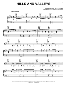 page one of Hills And Valleys (Piano, Vocal & Guitar Chords (Right-Hand Melody))