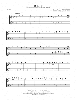 page one of I Believe (Flute Duet)