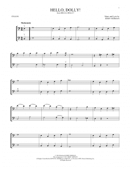 page one of Hello, Dolly! (Cello Duet)
