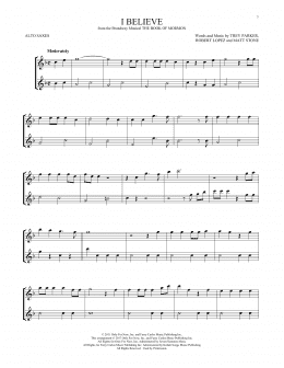 page one of I Believe (Alto Sax Duet)