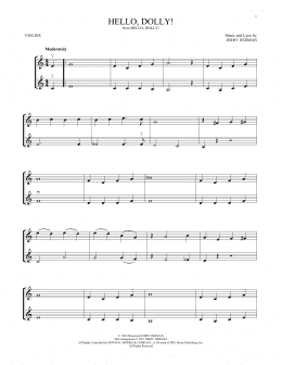 page one of Hello, Dolly! (Violin Duet)