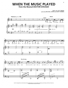 page one of When The Music Played (from Doctor Zhivago: The Broadway Musical) (Piano & Vocal)