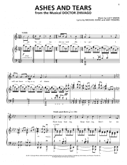page one of Ashes And Tears (Piano & Vocal)