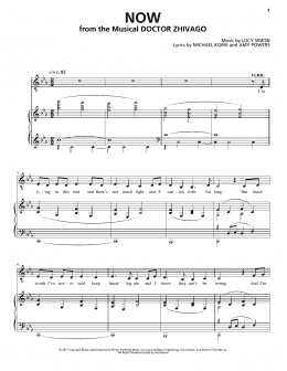 page one of Now (from Doctor Zhivago: The Broadway Musical) (Piano & Vocal)