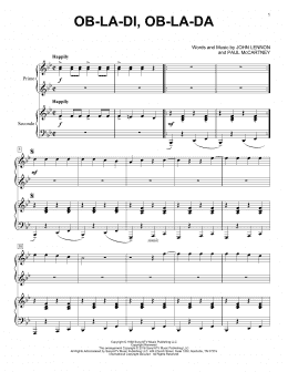 page one of Ob-La-Di, Ob-La-Da (Piano Duet)