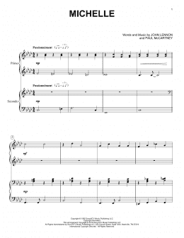 page one of Michelle (Piano Duet)