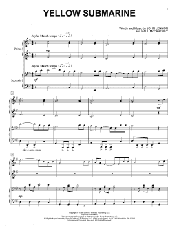 page one of Yellow Submarine (Piano Duet)
