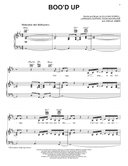 page one of Boo'd Up (Piano, Vocal & Guitar Chords (Right-Hand Melody))