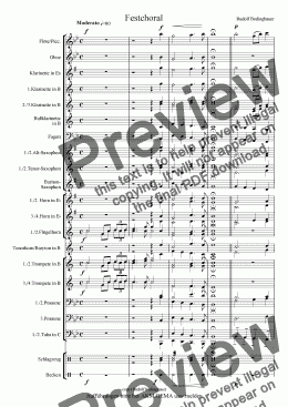 page one of Festchoral  für Blasorchester