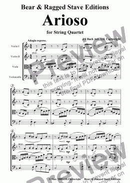page one of Arioso for String Quartet