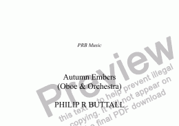 page one of Autumn Embers (Oboe & Orchestra)