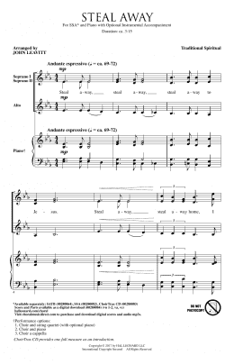 page one of Steal Away (Steal Away To Jesus) (SSA Choir)