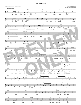 page one of The Way I Am (Lead Sheet / Fake Book)
