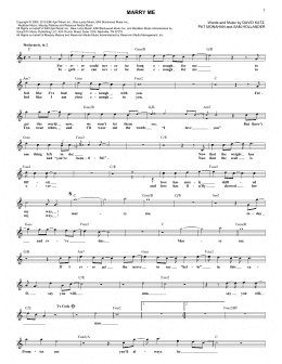 page one of Marry Me (Lead Sheet / Fake Book)