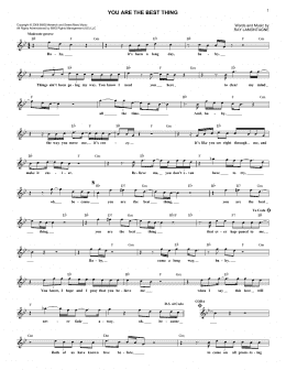 page one of You Are The Best Thing (Lead Sheet / Fake Book)