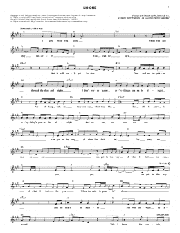 page one of No One (Lead Sheet / Fake Book)
