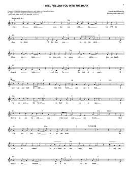 page one of I Will Follow You Into The Dark (Lead Sheet / Fake Book)