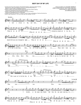 page one of Best Day Of My Life (Lead Sheet / Fake Book)