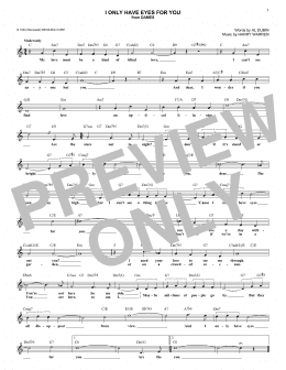 page one of I Only Have Eyes For You (Lead Sheet / Fake Book)