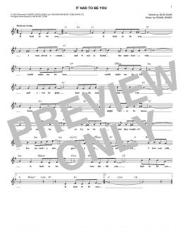 page one of It Had To Be You (Lead Sheet / Fake Book)