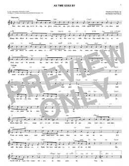 page one of As Time Goes By (Lead Sheet / Fake Book)